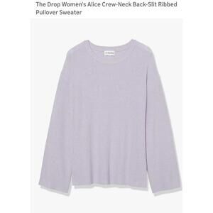 The Drop Women's Alice Crew-Neck Back-Slit Ribbed Pullover Sweater  Small